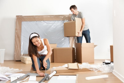 Student removals team helping with boxes in Slough