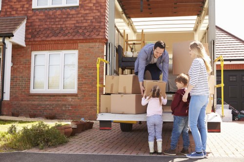 Removal van and moving boxes in Slough