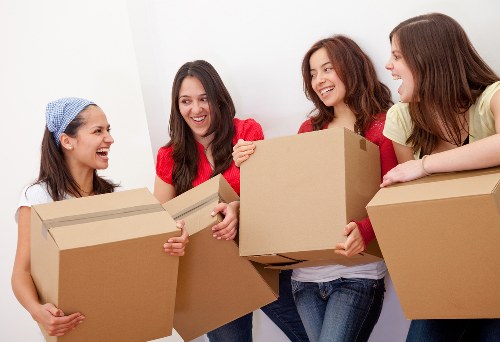 Office relocation planning in Slough with moving boxes and business equipment