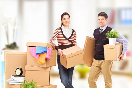 Team using protective equipment during a removals job