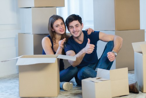 Professional movers handling belongings during a Slough relocation