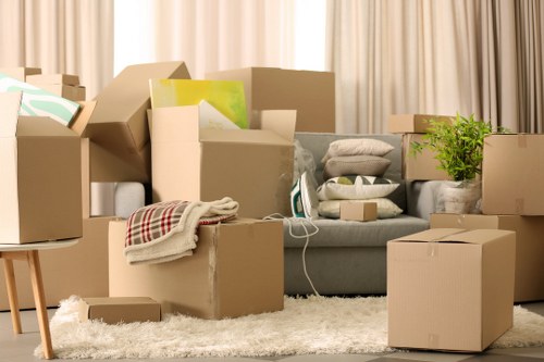 Sustainable moving process with reusable boxes and sorted recycling